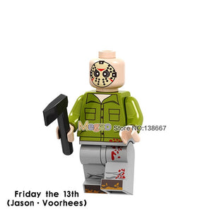 LEGO Horror Figure Halloween Zombie Freddy jason voorhees Texas Chainsaw Horror Jack Skellington pinhead building block toys